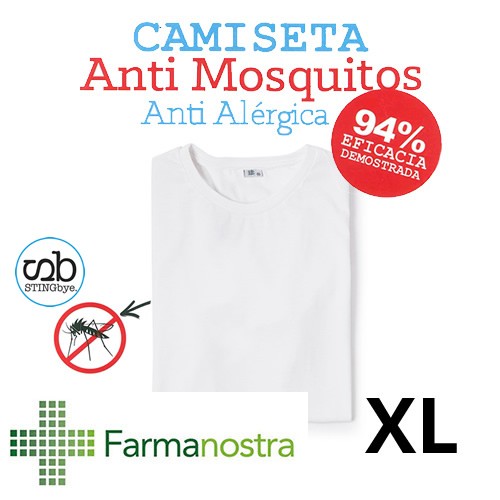 Camiseta antimosquitos stingbye camiseta manga corta  | talla xl | color blanco